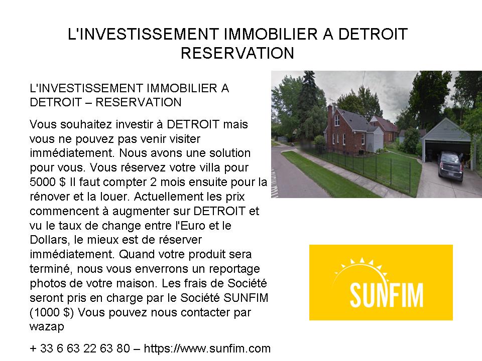 Bien choisir le lieu pour un investissement immobilier à Detroit - votre LLC OFFERTE